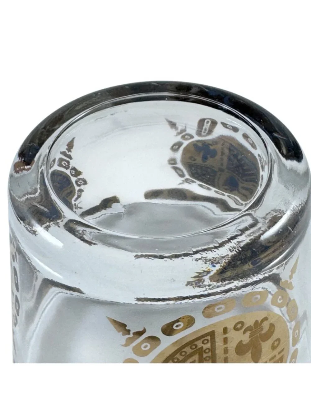 Vito Bari Glass Ice Bucket 22K Gold Mid Century Modern MCM Vintage 1950s